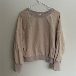 Aemi+Co Beige Crewneck Sweatshirt